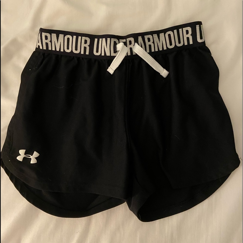 black athletic shorts
